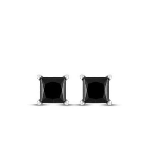 AD Sterling Black Stone Magnetic Stud Earing - Black - image 2
