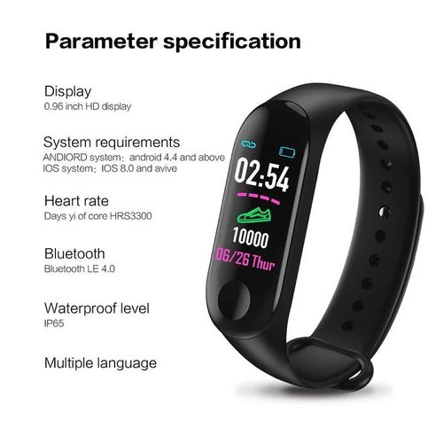 product_image_name-Generic-Smart Digital Watch Bracelet for Child Women with Heart Rate Monitoring Running Pedometer Colour Counter Health Sport Tracker-5