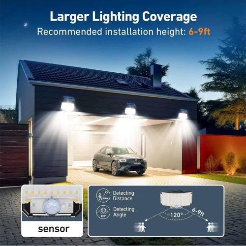 product_image_name-addigoes-Solar Lights for Outside, 4600Lum 234 LED Solar Lights Outdoor, Motion Sensor Dusk to Dawn Solar Powered Security Flood Light, Split 16.5ft Cable for Wall Shed Garden -7