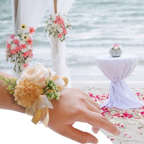 Bracelet Wrist Corsage Flower Flower Bracelet Hand Flowers Bride Wrist  Flower | eBay