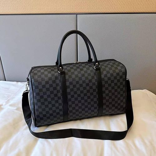 product_image_name-Generic-Newly Unisex  Luxury Travel Duffle Bag _ Classic Checked patterns /Gray & Black-3
