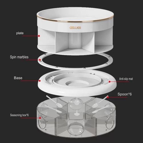 Generic Multifunctional 360-Degree Rotating Spice Rack - Green - image 3