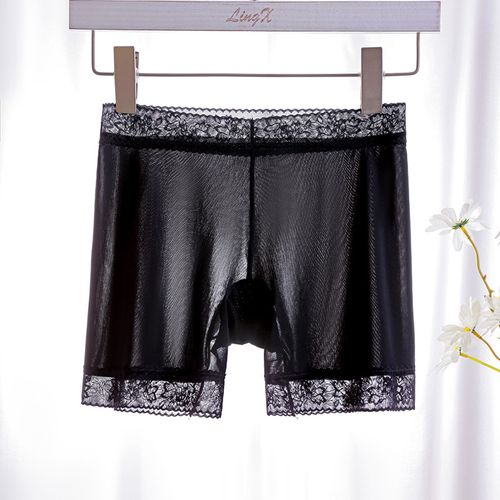 Cheap Seamless Underwear Shorts Women Soft Cotton Safety Short Pants Female  Sexy Lace Black Boxers Women Plus Size Boyshort Panties