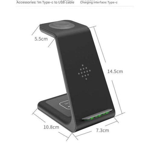 product_image_name-Generic-3 in 1 Portable Multifunctional Wireless Charger Stand - Black-5