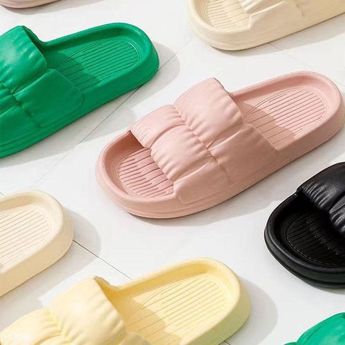 product_image_name-Generic-1 pair Pillow Slippers for Women and Men Non Slip Quick Drying Shower Slides Bathroom Sandals Ultra Cushion Thick Sole-1