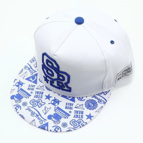 product_image_name-Generic-Stay Real 3D Embroidery Baseball Snapback Cap - White/Blue-4