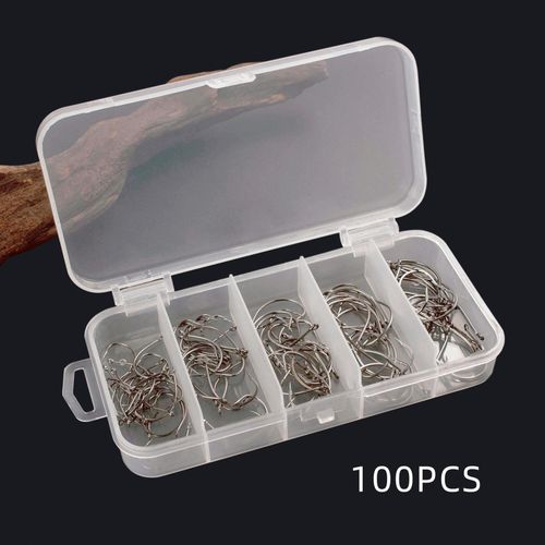 Shop Generic 100pcs 5 Sizes Fishing Hooks Stainless Steel Carp Fishing Hooks  Fishhook Worm Hooks with Plastic Box Online