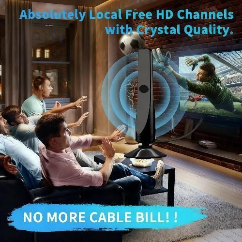 Generic 4K/1080P high-definition indoor and outdoor amplifier vertical digital TV antenna - black - image 8