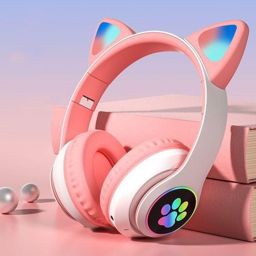 product_image_name-Generic-Wireless Cat Ear Headphones with LED Lights – Pink-1