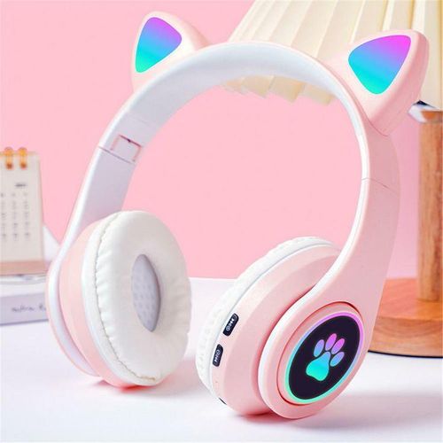 product_image_name-Generic-Wireless Cat Ear Headphones with LED Lights – Pink-5