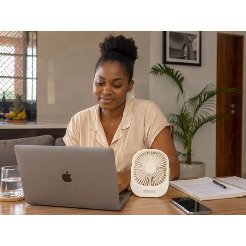 Generic Rechargeable Q01 Portable Desktop Mini Fan with a Lamp - image 5