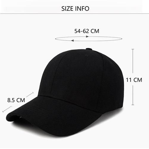 Fashion Premium Cotton Adjustable Unisex Face Cap - Black - image 5