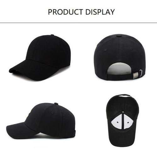 Fashion Premium Cotton Adjustable Unisex Face Cap - Black - image 6