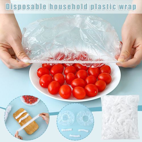100pcs/1 Set Reusable Disposable Plastic Wrap Cover Food Cover
