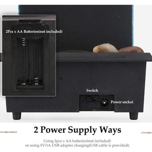 product_image_name-Generic-LED Running Water Fountain Ornaments, Artificial Potted Flowers Flowing Water Ornaments Decorations,Desktop Waterfall Fountain, With Pebbles – USB/Battery Powered -6