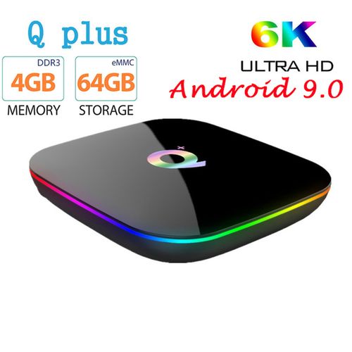 Android 9.0 Q Plus Smart TV Box 4GB RAM 32GB/64GB ROM Quad Core H.265