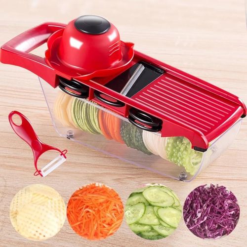 product_image_name-Fashion-Multifunctional Mandoline Slicer - Red-1
