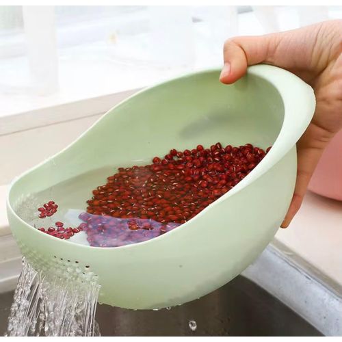 New RICE WASHING STAINER-FRUIT-VEGETABLES BASKET COLANDER- MULTICOLOR - image 3