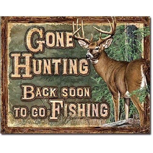 Shop Generic SRongmao Gone Hunting Back Soon to Go Fishing Funny Cabin Hunt  Wall Decor Metal Tin Sign-as the picture Online