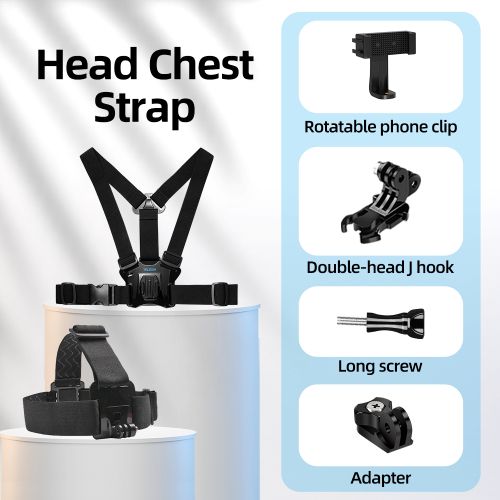TELESIN Chest Belt Head Strap Mount Action camera mount for GoPro Hero 12  11 10 9 8 Insta360 DJI Osmo Action Camera Accessories