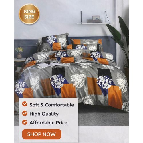 product_image_name-OMAMA HOME TEXTILE-1 King Size Cotton Bedsheet,3 Pillow Cases-1