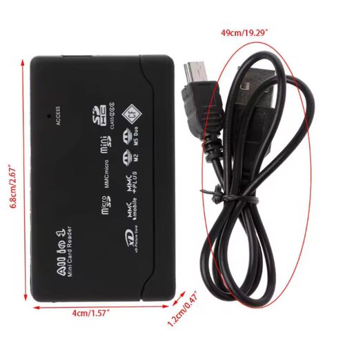 product_image_name-Memory Master-ALL In One Memory Card Reader For USB External Mini SDHC M2 RS MMC XD CF SD TF MS Add in USB Cable-3