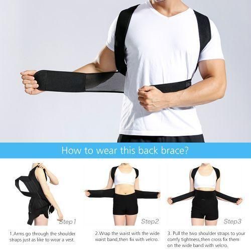 Generic Posture Corrector,Fitness Brace,Features adjustable straps and back support,unisex design - Black - image 8