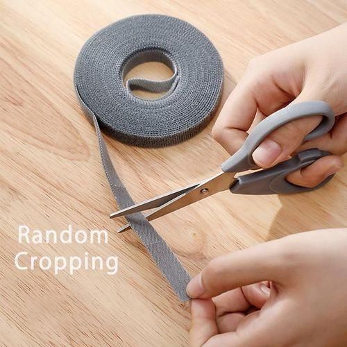 Generic 1 Roll Durable Grey Polyamide Cable Organizer Strap - Easy-to-Cut Hook and Loop Fastener for Efficient Cord Management in Home or Office, Cord Holder Black - image 3