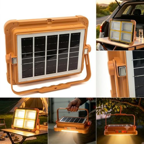 Generic Solar LED Flood Light - 1P66 Waterproof, 4-Panel, Solar/USB Rechargeable - image 4