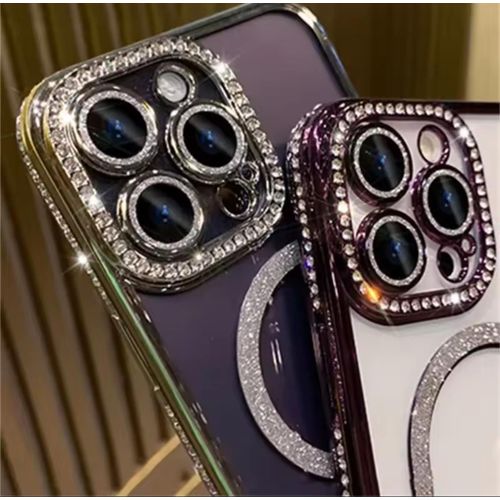 product_image_name-Generic-Transparent Crystal Phone Case for iPhone 13Pro Max with Camera Lens Film - Purple -4