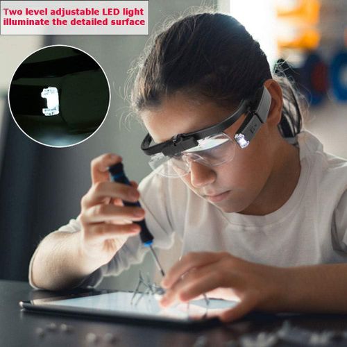 Generic LED rechargeable head-mounted magnifying glass with interchangeable lenses - image 2