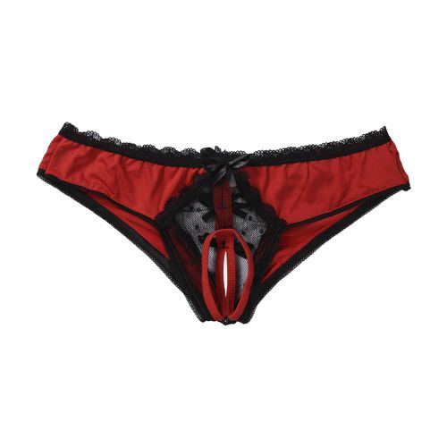 Womens Sexy Panties Open Crotch Knickers Lace Flower Crotchless Briefs  Underwear