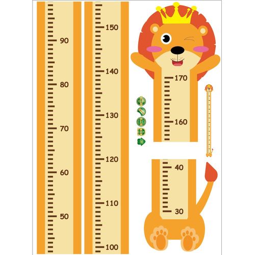 Generic ASCENT Cartoon Lion Growth Chart Wall Sticker,Wall Decal - Removable Height Measurement Sticker for Kids Room - image 6