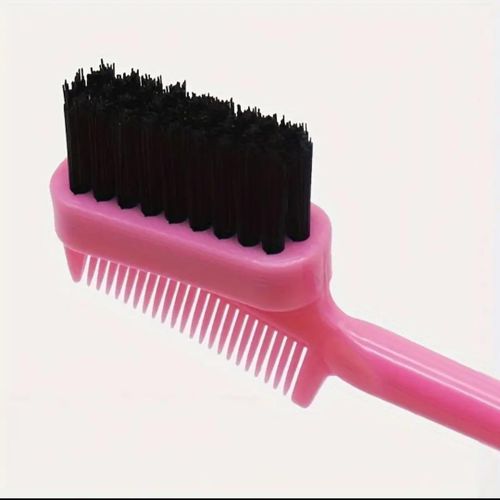 Generic Dual-Sided Edges Brush with Metal Tail Comb – Pink - image 2
