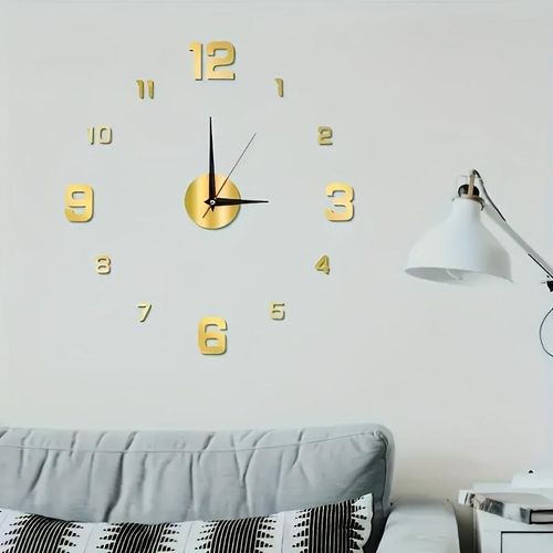 product_image_name-Generic-DIY Wall Clock With Number Stickers - Gold- 40cm-1