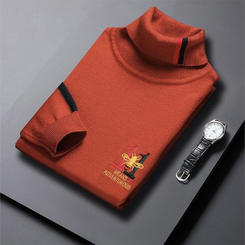 product_image_name-Generic-Classic Unisex High-Quality Turtleneck–Orange Brown-2