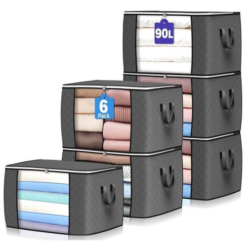 product_image_name-Generic-6-piece storage bag with viewing window for clothes/quilts -- 60*43*35cm (90L horizontal width)-1