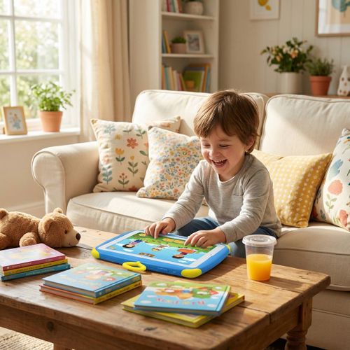 product_image_name-Sail Air-S360 Kids Tablet, 7 Inch Unbreakable Screen, 4GB RAM 64GB Storage, Dual SIM Card Slots + WiFi, Toddler Tablet with Shockproof Silicone Case, Preloaded Educational Apps, 3D Glasses & Stylus Pen for Boys & Girls-4