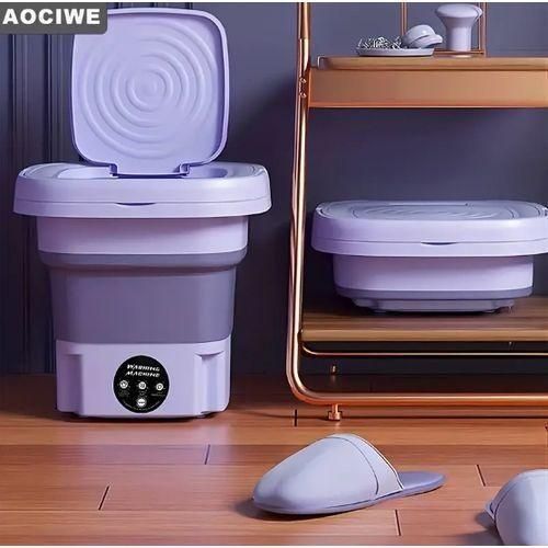 product_image_name-Generic-Small Portable Folding Washing Machine 8L - Purple-4
