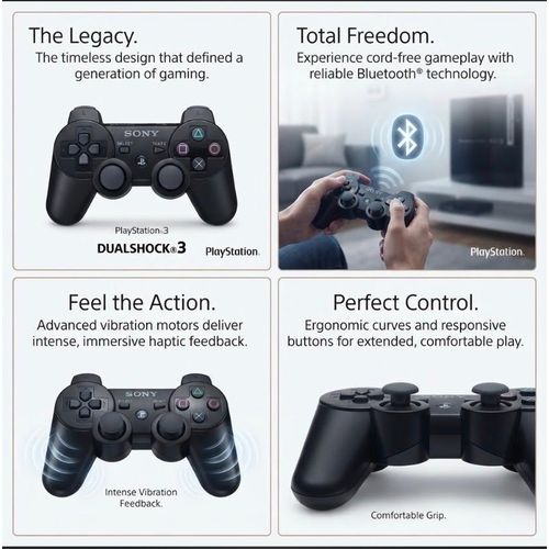 Ultra Dual Shock 3 Wireless PS3 Gaming Controller - PS3 Game Controller Wireless Game Pad - image 2