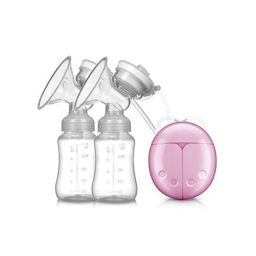 Genetic Double Electric Breast Pump With Bottle--Pink