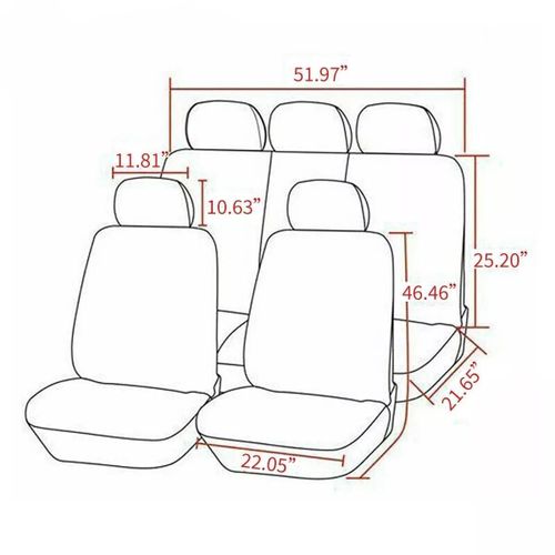 product_image_name-Generic-Grey Premium Fabric 5 Seat Car Seat Cover-6