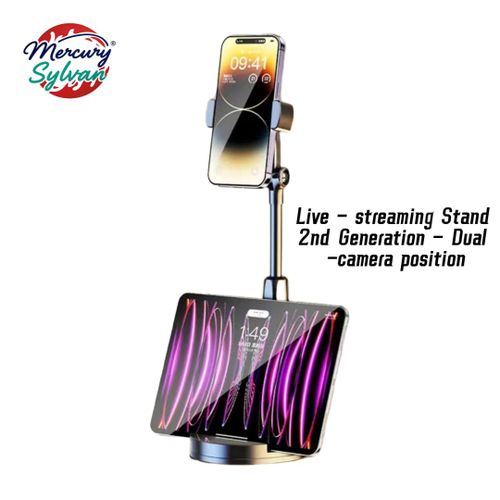 product_image_name-Generic-MS Live - streaming Phone Holder 2nd Generation - Double - Groove at the Bottom - Black-1