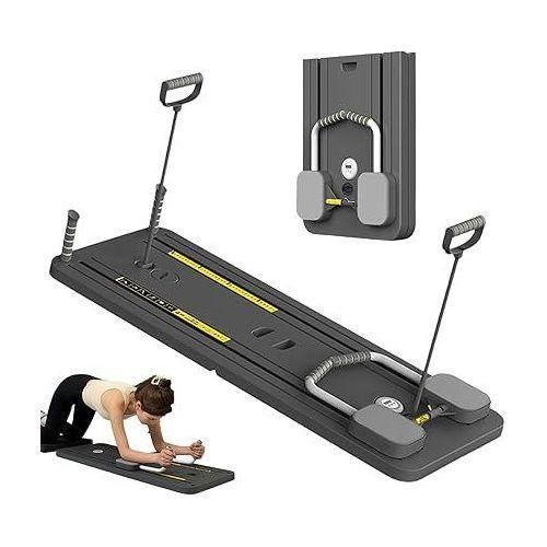 product_image_name-Generic-Multifunctional Pilates Abdominal Training Board with Resistance Bands, Ab Roller Wheel, Push-Up Board, and Knee Mat - Gray /black-2