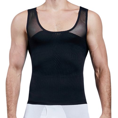 Shop Generic Men Chest Compression Shirt Slimming Body Shaper Posture Vest  Tummy Control Shapewear Abdomen Undershirt Underwear Girdle Corset(#Black)  Online
