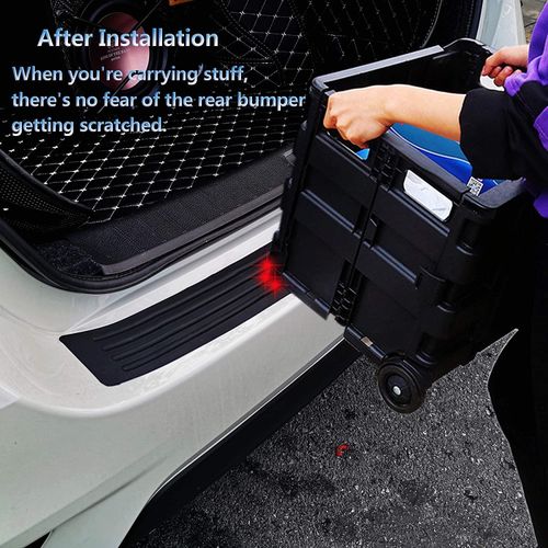 Universal Car Trunk Door Sill Plate Protector 104*9cm 90*8cm Rear Bumper  Guard Rubber Mouldings Pad Trim Cover Strip Car Styling