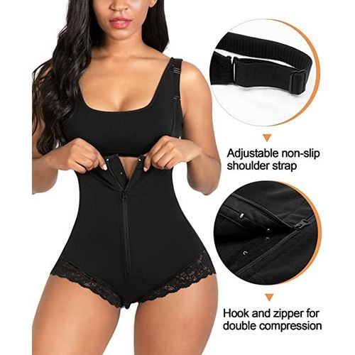 Shop Fashion Shapewear for Women Tummy Control Fajas Colombianas Body  Shaper Zipper Open Bust Bodysuit Online