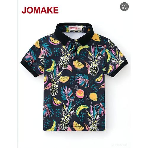 product_image_name-JOMAKE-Boys' polo shirt, ages 1-9, black base with fruit pattern-1