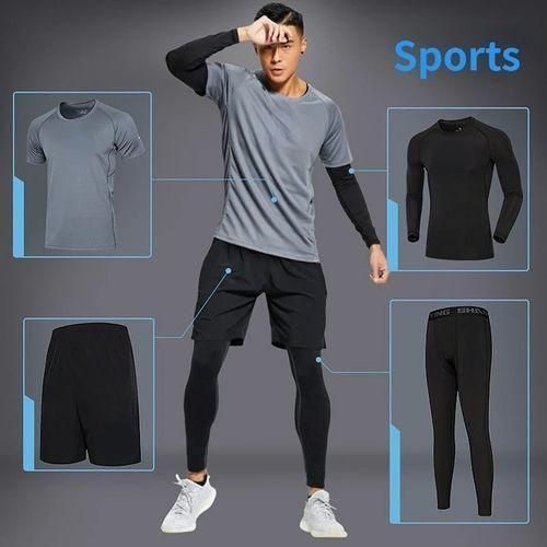 product_image_name-Fashion-4-Piece Men's Fitness Set, Quick-Drying Bodycon Clothing, Sportswear-1
