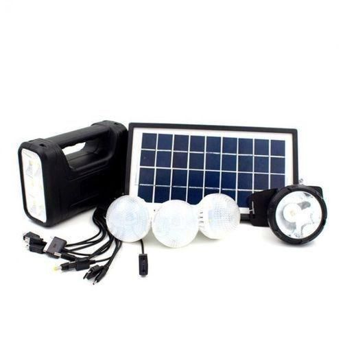 GDLITE Durable Super Solar Lighting Kit and Device Charger - Black